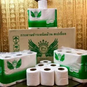 กระดาษชำระม้วนเล็ก สีเขียว