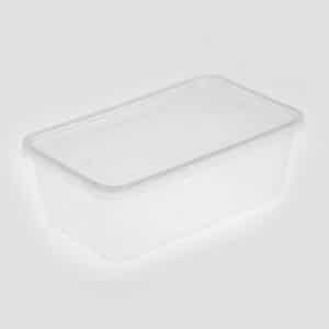 FC006 กล่องพลาสติกบรรจุอาหารทรงสี่เหลี่ยม 1 ช่อง สีขาวใส ขนาด 1200 ml.