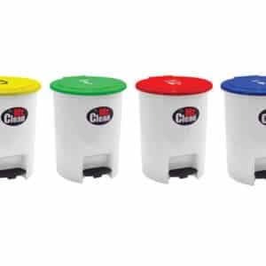 BIN341 ถังขยะ ขนาด 6 ลิตร ทรงกลมเท้าเหยียบ 4 สี พร้อมสกรีนฝาแยกประเภทถังขยะ