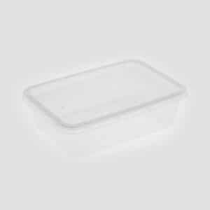 FC002 กล่องพลาสติกบรรจุอาหารทรงสี่เหลี่ยม 1 ช่อง สีขาวใส ขนาด 500 ml.