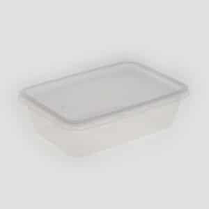 FC003 กล่องพลาสติกบรรจุอาหารทรงสี่เหลี่ยม 1 ช่อง สีขาวใส ขนาด 650 ml.
