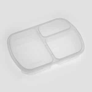 FC015 กล่องอาหารทรงสี่เหลี่ยม 3 ช่อง สีใส ขนาด 770 ml.