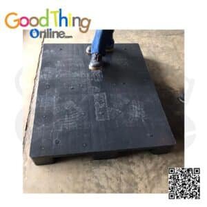 พาเลทพลาสติกมือสอง หน้าทึบ 100x120x15 cm สีดำ ขาE